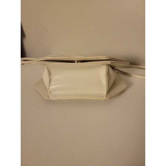 VTG Mary Ann Rosenfeld Cream Leather Small Shoulder Bag - Picture 9 of 12